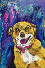 Load image into Gallery viewer, 36x48 textured acrylic, pet portrait, custom painting of dog, oil painting, made to order, from photo, pet, dog, cat