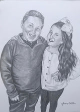 Load image into Gallery viewer, 9x12, pencil drawing, 2 faces