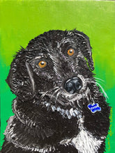 Load image into Gallery viewer, 11x14 textured acrylic painting, acrylics, pet portrait, dog, cat, painting from photo