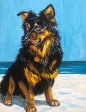 Load image into Gallery viewer, 16x20 flat acrylic painting, pet portrait, painting of dog, cat