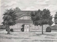 Load image into Gallery viewer, 9x12, house, barn, pencil drawing, house portrait, custom art