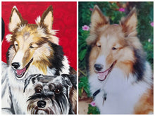 Load image into Gallery viewer, 30x40 flat acrylic, dog, cat painting, acrylic portrait