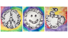 Load image into Gallery viewer, happy face, joy, art, painting, doodle art, zen tangle