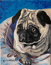 Load image into Gallery viewer, 16x20 flat acrylic painting, pet portrait, painting of dog, cat
