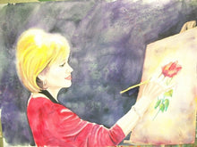 Load image into Gallery viewer, 9x12, watercolor, 1 face, simple background