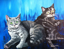 Load image into Gallery viewer, 16x20 flat acrylic painting, pet portrait, painting of dog, cat