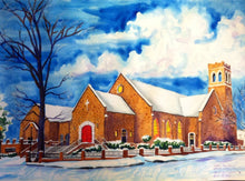 Load image into Gallery viewer, 36x24, church, university, business, wedding venue, custom painting, painting from photo, watercolor
