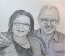 Load image into Gallery viewer, 16x20, pencil drawing, 2 faces