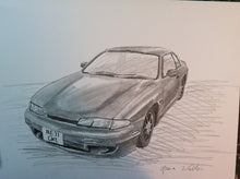 Load image into Gallery viewer, truck drawing, car, sketch, pencil drawing, drawing of a truck, drawing of a car, truck portrait, 9x12