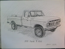 Load image into Gallery viewer, custom drawing, drawing from photo, car, truck, 9x12, drawing of a car