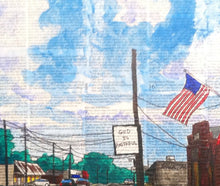 Load image into Gallery viewer, 16x20, street scene, farm, homestead, photo to painting, acrylic illustration, collage, city