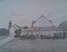 Load image into Gallery viewer, 16x20, Custom art, house drawing, from photo, pencil drawing