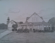 Load image into Gallery viewer, 11x14, drawing of house, made to order, pencil drawing, from photo