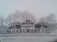 Load image into Gallery viewer, 11x14, drawing of house, made to order, pencil drawing, from photo