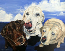 Load image into Gallery viewer, 16x20 flat acrylic painting, pet portrait, painting of dog, cat