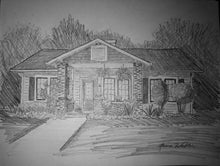 Load image into Gallery viewer, 9x12, house, barn, pencil drawing, house portrait, custom art