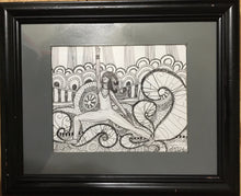 Load image into Gallery viewer, Peaceful warrior, yoga drawing