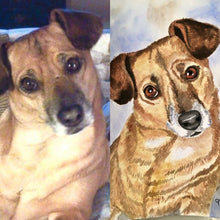 Load image into Gallery viewer, 20x24, watercolor, custom painting, from photo, painting of pet, dog portrait, watercolor of dog
