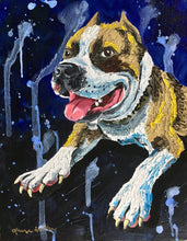 Load image into Gallery viewer, 8x10 textured acrylic, Pet portrait, painting of pet, acrylic painting, custom order