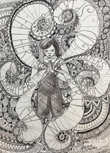 Load image into Gallery viewer, Hero pose, yoga drawing, Bible journaling