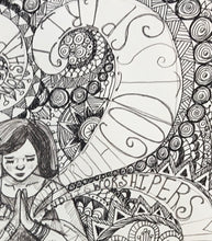 Load image into Gallery viewer, Hero pose, yoga drawing, Bible journaling