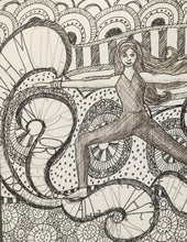 Load image into Gallery viewer, Strong Warrior, yoga drawing