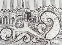 Load image into Gallery viewer, Peaceful warrior, yoga drawing