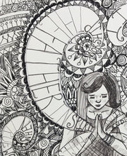 Load image into Gallery viewer, Hero pose, yoga drawing, Bible journaling