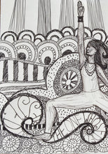 Load image into Gallery viewer, Peaceful warrior, yoga drawing