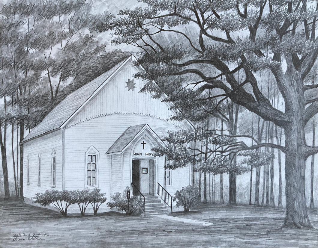 Shady Grove Church Printed Reproduction
