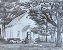 Load image into Gallery viewer, 16x20, wedding venue, church, business, university building, Custom art, drawing, from photo, pencil drawing
