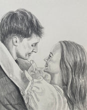 Load image into Gallery viewer, 16x20, 2 faces, Drawing, made to order, pencil portrait
