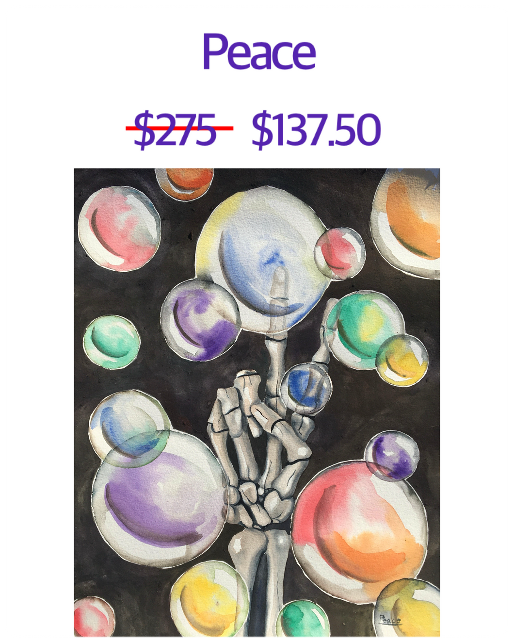 Peace, skeleton hand