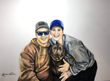 Load image into Gallery viewer, 9x12, watercolor, group of faces, simple background
