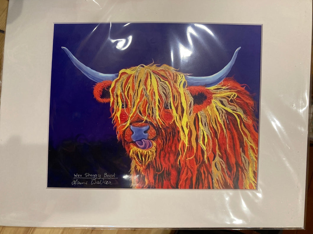 Coo, cow, highland cow, print, reproduction