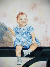 Load image into Gallery viewer, 16x20, 1 person full body, watercolor, custom painting, watercolor portrait, from photo
