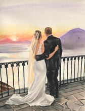 Load image into Gallery viewer, 9x12, full body 2 people, photo to painting, custom painting, from photo, watercolor
