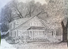 Load image into Gallery viewer, 20x24, house, barn, Custom art, drawing, from photo, pencil drawing
