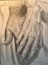 Load image into Gallery viewer, 11x14, hands, Hands drawing, custom drawing, drawing from photo, drawing of hands, pencil drawing
