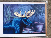 Load image into Gallery viewer, Claudius, blue moose print, reproduction
