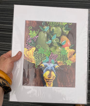 Load image into Gallery viewer, Yes We Have No Bananas, blue moose print, reproduction
