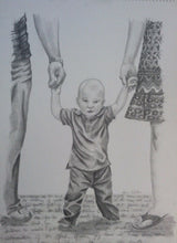 Load image into Gallery viewer, Surrounded By Love, family, drawing, pencil
