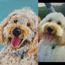 Load image into Gallery viewer, 16x20 textured acrylic painting, pet portrait, from photo, dog, pet, cat, custom art
