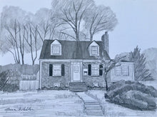 Load image into Gallery viewer, 9x12, house, barn, pencil drawing, house portrait, custom art

