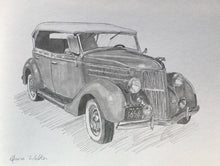 Load image into Gallery viewer, Drawing of car, car portrait, car, 9x12
