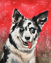 Load image into Gallery viewer, 9x12, watercolor, custom painting, painting from photo, pet portrait
