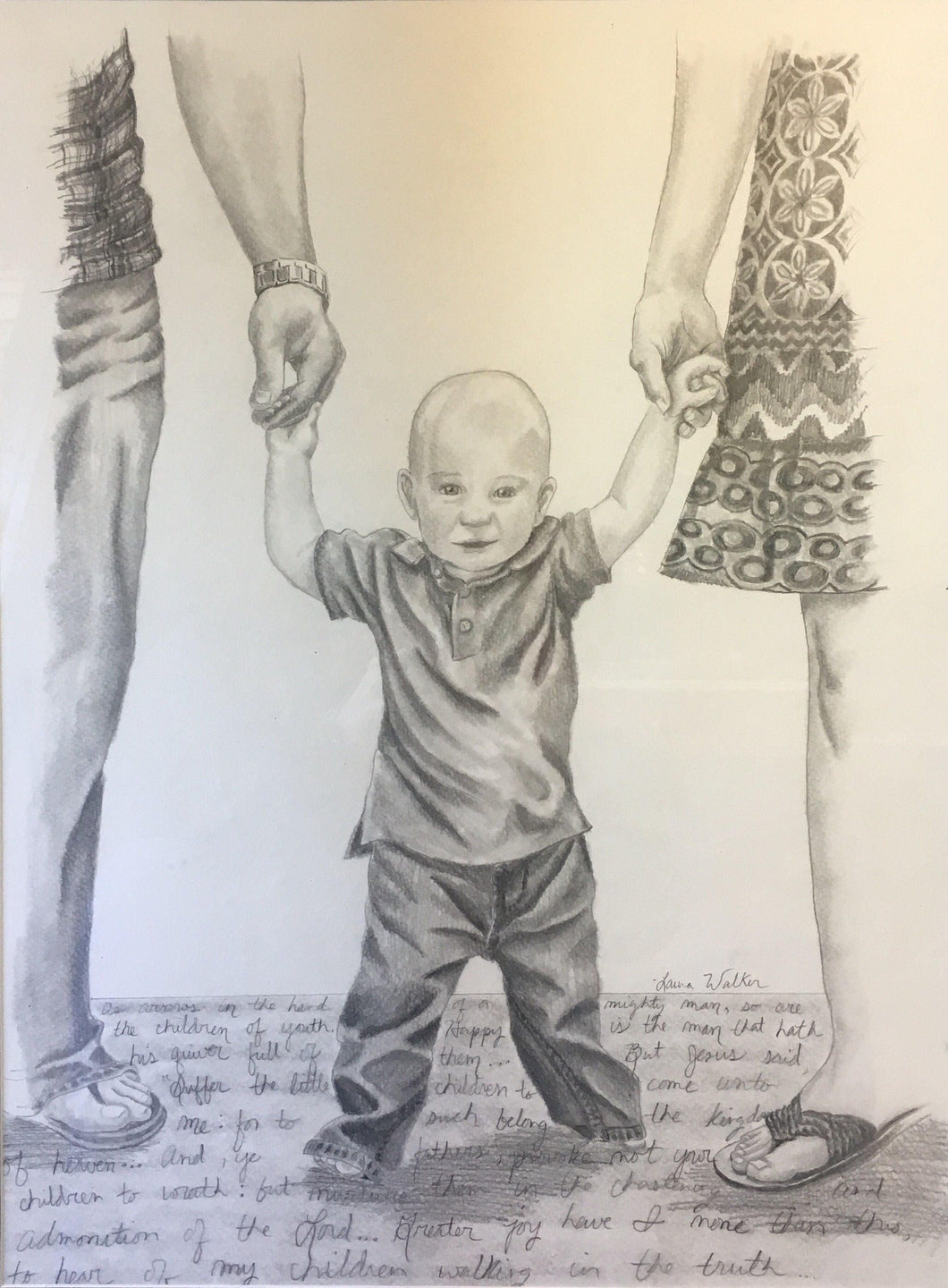 Surrounded By Love, family, drawing, pencil