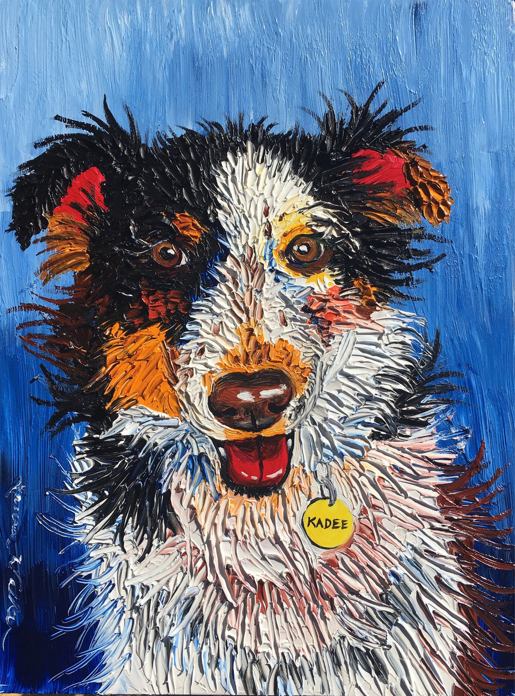 16x20 textured acrylic painting, pet portrait, from photo, dog, pet, cat, custom art