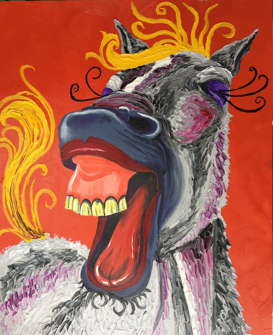 16x20 textured acrylic, Horse painting, custom painting, painting from photo, acrylic painting, made to order