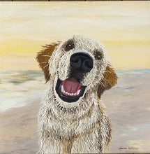 Load image into Gallery viewer, 30x40 textured acrylic, pet portrait, custom painting of dog, oil portrait, painting of dog
